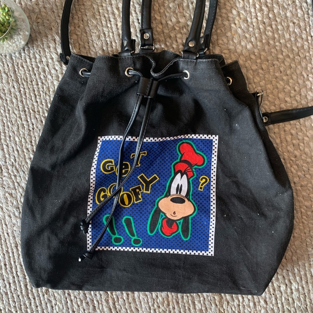 Vintage Disney GET GOOFY Tote Shoulder Bucket Bag - Picture 2 of 11